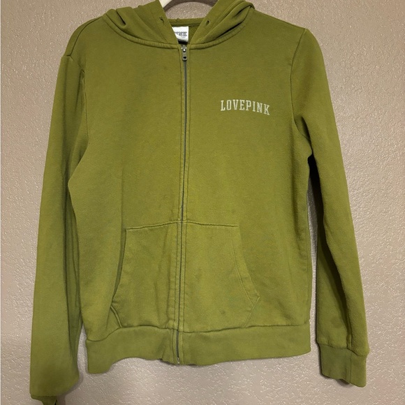 PINK Victoria's Secret Olive Green Hoodie - Picture 1 of 5